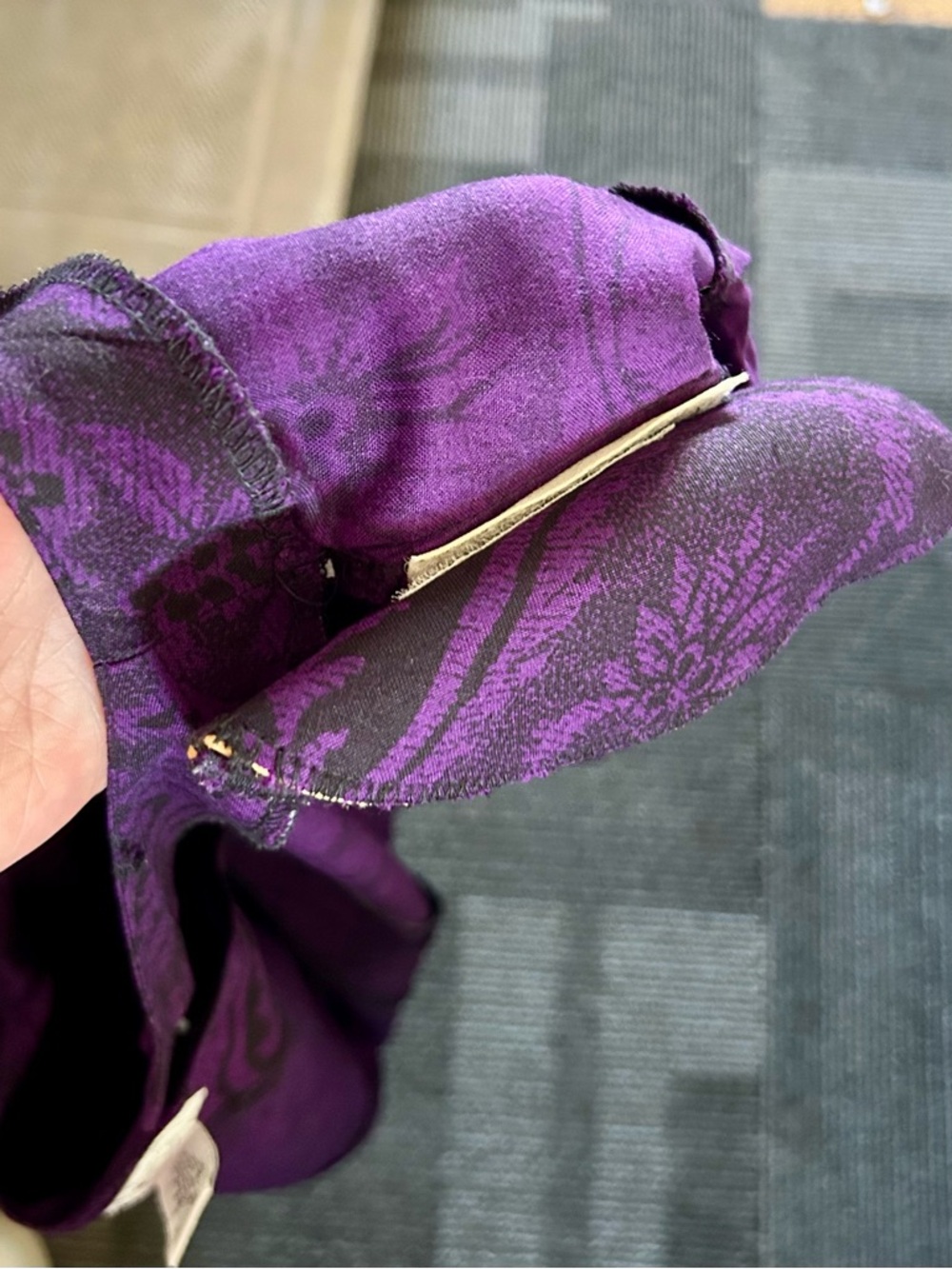 Vintage 80s Compagnie Internationale Express Purple Paisley Drop Waist Dress M - Picture 6 of 11